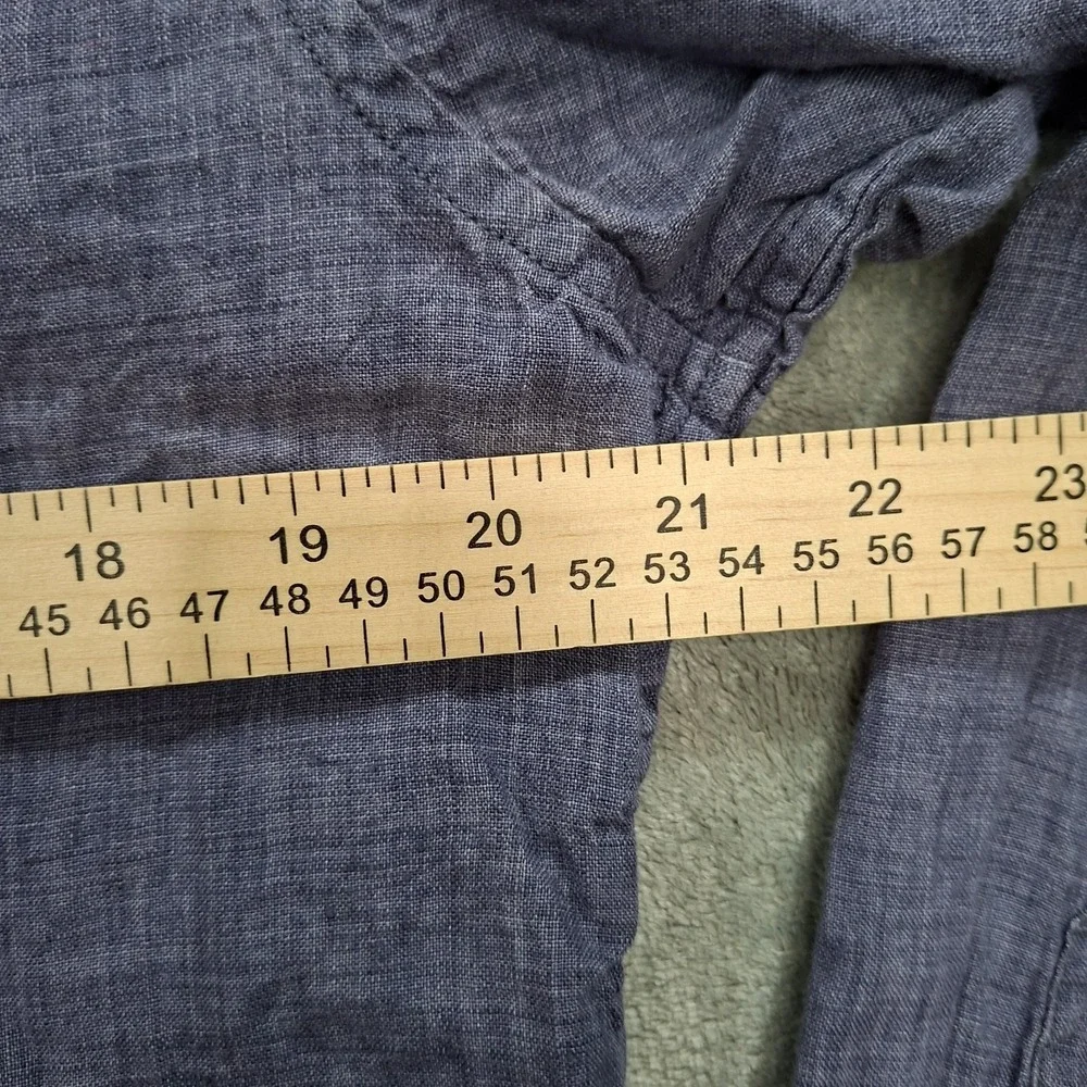 Banana Republic 100% Linen‎ Shirt L Blue Long Sleeve Button Up Beachy